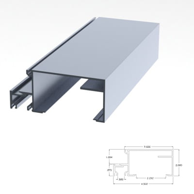 201CLHM - 2 X 4.5 Horizontal Mullion