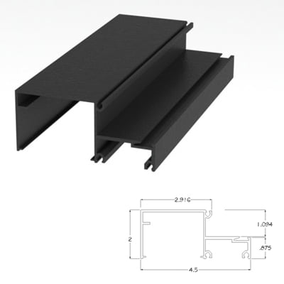 251BRHM - 2 X 4.5 Horizontal Mullion