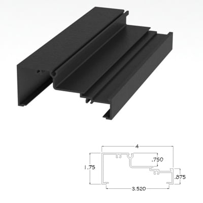 400BRHM - 1.75 X 4 Horizontal Mullion