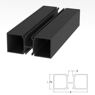 400BRVM - 1.75 X 4 Vertical Mullion