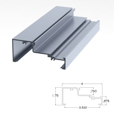 400CLHM - 1.75 X 4 Horizontal Mullion