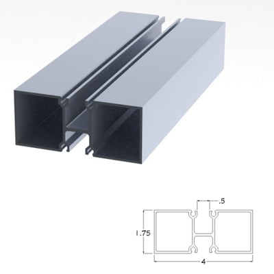 400CLVM - 1.75 X 4 Vertical Mullion