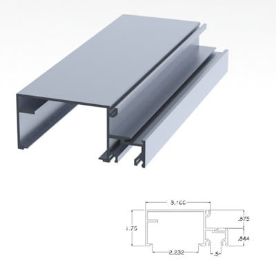 401CLHM - 1.75 X 4 Horizontal Mullion