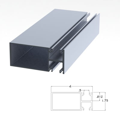 401CLVM - 1.75 X 4 Vertical Mullion