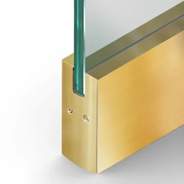 Dry Set Door Rail Square Polished Brass