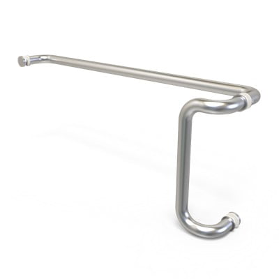 Offset Push Pull Handle Clear Anodized