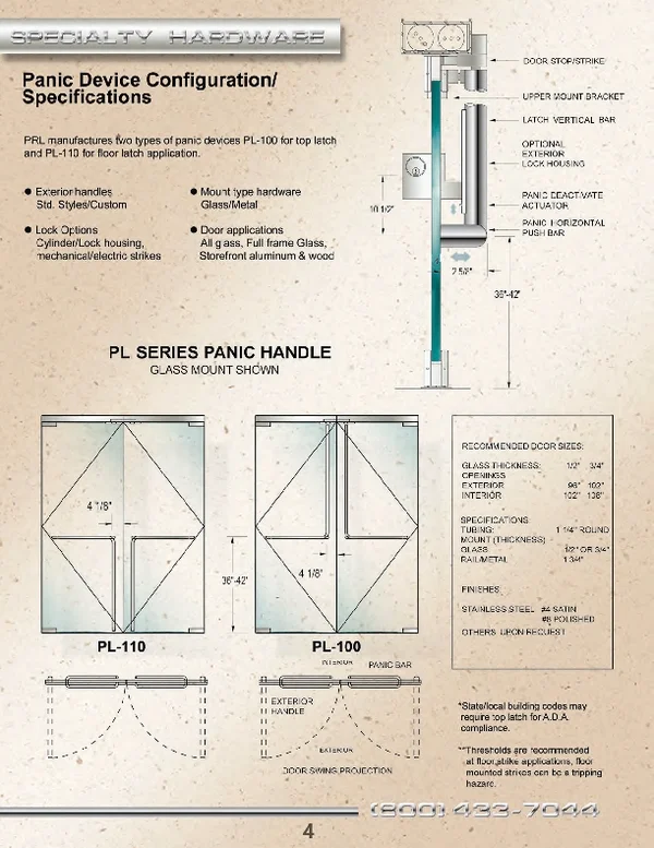 Panic Device Specifications