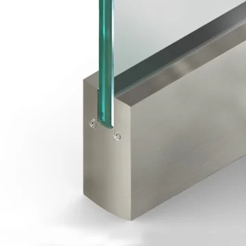 Wet Set Door Rail Square Brushed Stainless Steel